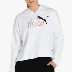 Puma Cotton Cropped Hooded Sweatshirt Size Small